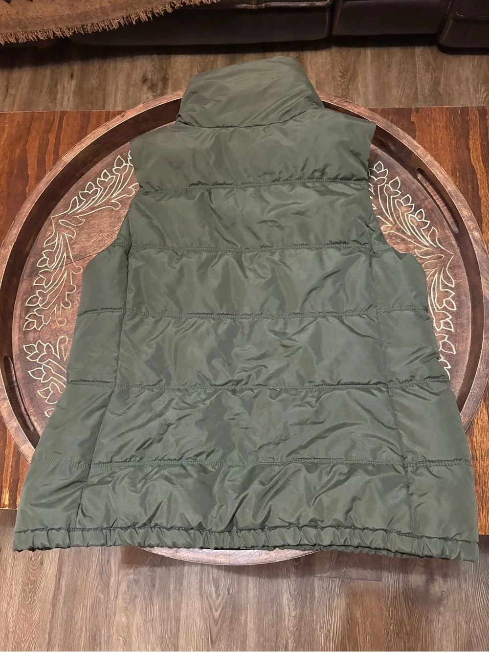 Old Navy Olive Green Quilted Puffer Vest